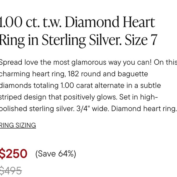 BEAUTIFUL & STUNNING DIAMOND HEART SHAPE RING - Picture 2 of 8